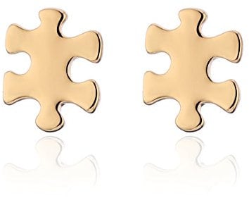 Women’s Stud Earring, Jigsaw Earring for Girls Anti-allergy Earring Gold or Silver Plated Earring Nickel Free (Gold Plated)