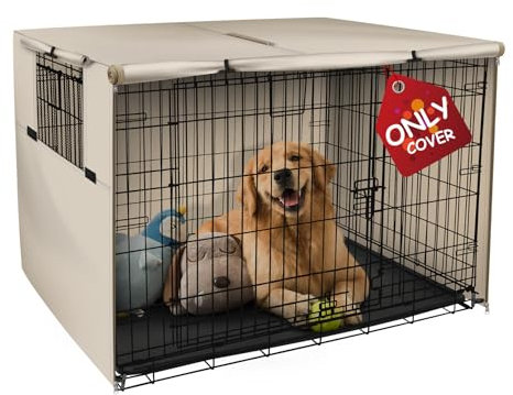 Explore Land Abdeckung für Hundekäfig, 61 cm, strapazierfähiges Polyester, universelle Passform für Hundekäfige aus Draht, Hellbraun