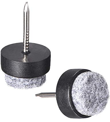 sourcing map 40Stk. Aufnageln Möbel Filzgleiter Stuhl Tischbein Schutz 14mm Durchm. Schwarz