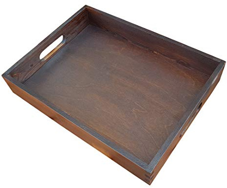 Wooden Serving Tray 40 x 30 x 5.5 cm in Dark Brown Colour