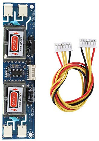 ASHATA CCFL 4-lampige Hochdruck-Wechselrichterplatine mit kleinem Anschluss für 10-26 -LCD-Hintergrundbeleuchtung 10-28V 6Pin-Platine