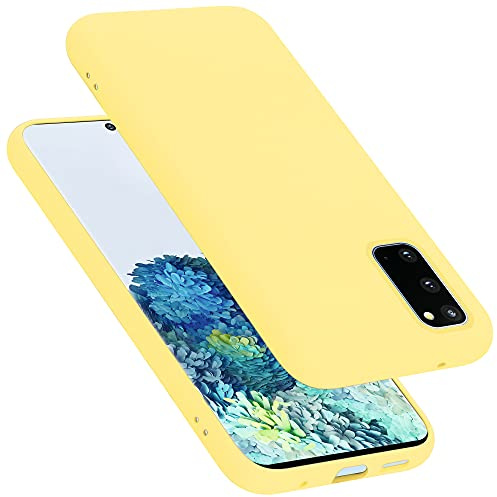 Cadorabo Hülle kompatibel mit Samsung Galaxy S20 Hülle Silikon Handyhülle für Galaxy S20 Case aus flüssigem Silikon- Kratzfeste und stoßfeste dünne TPU Schutzhülle - Liquid GELB