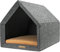 Rexproduct - PetHome Hundehütte mit Liegefläche und Dach I Biss- und Kratzfest I Gute Schalldämmung I Umweltfreundlich & Einfach zu Montieren I Größe S (60x42x43 cm) - Dunkelgrau und Orange
