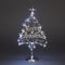 SHATCHI 45cm Pre-Lit Table Top Silver Merry Christmas Tree With Cool White LEDs Bells Star Festive Xmas Holiday Home Office Novelty Decorations