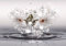 decomonkey Fototapete Diamant Blumen 350x256 cm Tapete Fototapeten Vlies Tapeten Vliestapete Wandtapete moderne Wand Wandbild Schlafzimmer Wohnzimmer Lilien Grau 3D Effekt Abstrakt Tropfen