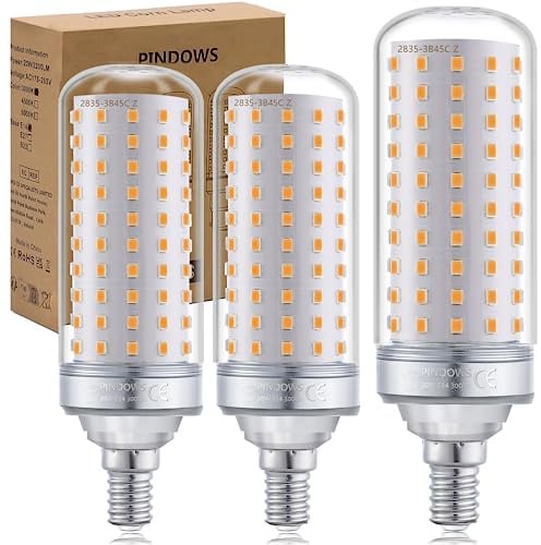PINDOWS 20W LED Lampe E14 Warmweiß 3000K,LED Mais Glühbirne,200W Glühbirnen Äquivalent,2200LM Kann 150W~200W Glühlampe Leuchtmittel ersetzen,Hohe Helligkeit CRI 85,Nicht Dimmbar,3er-Pack