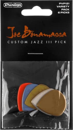 JIM DUNLOP Plektrum Joe Bonamassa Custom Jazz III Variety Pack, Nylon, 6 Stück, Multicolor