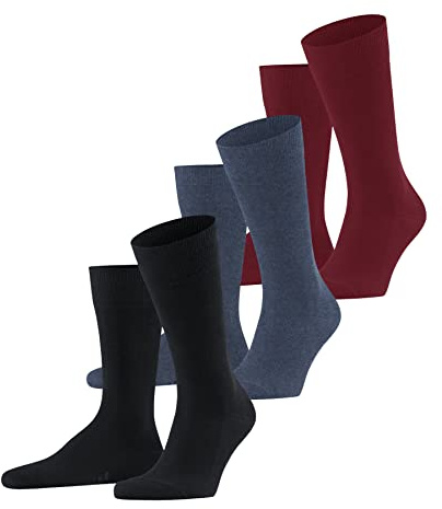 FALKE Herren Family 3-Pack Socken Baumwolle atmungsaktiv