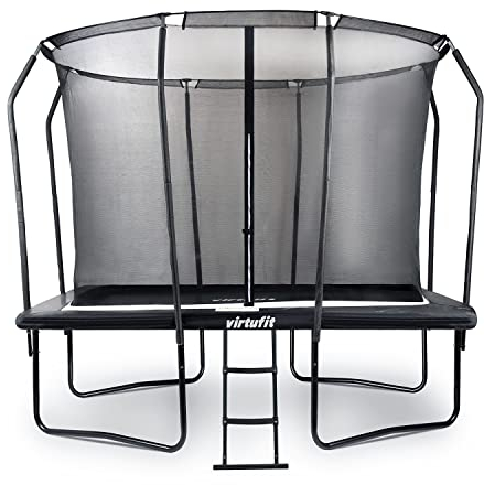 Virtufit Premium Outdoor-Rechtecktrampolin mit Sicherheitsnetz - Schwarz - 183 x 274 cm