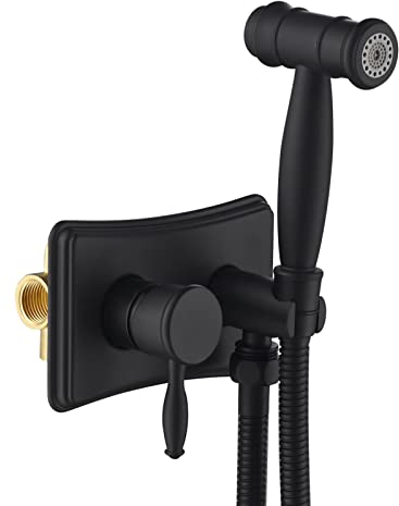 Bidet Tap Sprayer Wandmontiertes WC-Kit Einhand-Dual-Mode-Sprühset Bidet-Hahn Badezimmer Bidet Dusche WC Bidet-Sprühpistole Badezimmer-Schwarz