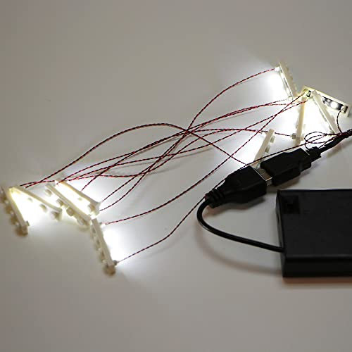 TEDDOO 20 PCSkompatiblen Bausteinleuchten mit anpassbarer Installation, USB-Stromversorgung und Terminalverbindungen, DIY Baustein LED (Kompatibel mit traditionellen Baukastenmarken)