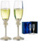 NUPTIO Sektgläser Hochzeit Geschenk Emaille: 2 Stück Champagner Kristallglas für Braut und Bräutigam Jahrestag Hochzeiten Paar Engagement