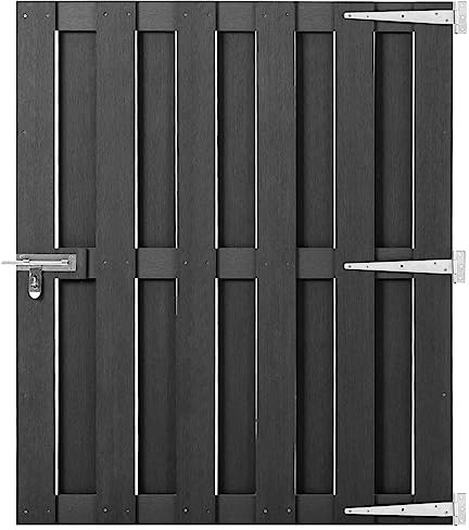 TEKEET Wohnmöbel Gartentor WPC 100x112 cm Größe Grau