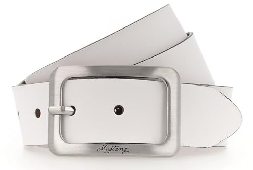 MUSTANG Leder Gürtel Woman's Leather Belt 3.5 W110 White weiß