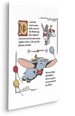 Komar Komar Keilrahmenbild - Dumbo the Flying Elephant- Größe 40 x 60 cm - Kinderzimmerbild, Wandbild, Kinderzimmer