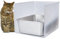 JIMEIQI 1Pc Cat Litter Box Enclosure, Pee Shields High Side Litter Box Enclosure, Cat Litter Box Splash Guard, Box Enclosure with Shield (Without Pan)