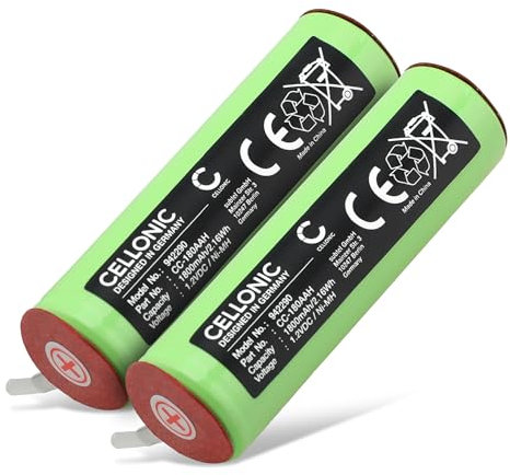 CELLONIC, Rasierer Batterie kompatibel mit Braun 1509, 4520, 5414 (1800mAh, 1.2V) 2X