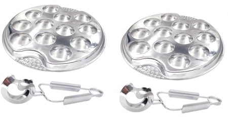 Ciieeo 2 Sets Mit 12 Gebackenen Schnecken Pilzteller Schneckenteller Mit Fuß Schneckenteller Aus Stahl Bandejas Para Comida Schneckenzange Schneckenpfannen