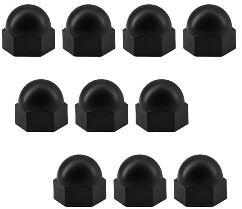 Tuercas hexagonales de plástico M20 de nailon negro con rosca (10 unidades)
