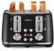 4-Scheiben-Toaster, 1,5 extra breite Schlitze, Retro Toaster aus Edelstahl, 6 Bräunungsstufen, automatische Abschaltung & Gefrierfunktion, für Obstbrot, Aufwärmen & Waffeln, Schwarz