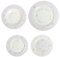 Brandani 51136 TAVOLA 18 PZ POLLINE LILLA NEW BONE CHINA, piatto piano cm d 27, piatto fondo cm d 22, piattino: cm d 19,5, delicati fiori e boccioli, Lavastoviglie, Microonde, Forno, Freezer