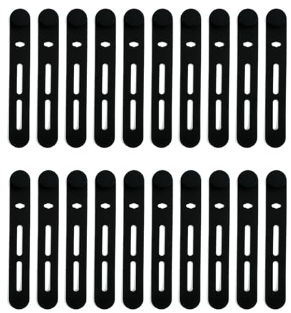 20Pcs Silikon Kabelbinder, Wiederverwendbare Kabelbinder Silikon, Ladekabel Organizer Schwarz, Kabelaufbewahrung Klein Kabelmanagement (20 Stück Schwarz)