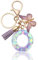 CHUQING Porte-clés avec lettre porte-clés fille initiale cadeau femmes porte-clés papillon, violet, Violet-o, S