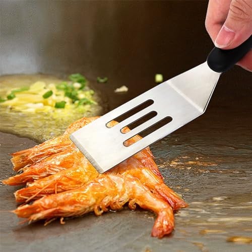 Fish Spatula,Flexible Sturdy Thin Slotted Metal Spatula with Angled Blade Versatile Cooking and Egg Spatula for Turning Flipping