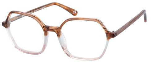 Botaniq Sechseckig Azetat Brillen in Braun Tortoise für Damen, Brille mit Sehstärke, optional mit Sonnenbrillen tönung oder Blaulichtfilter (Modell BIO-1036-103)