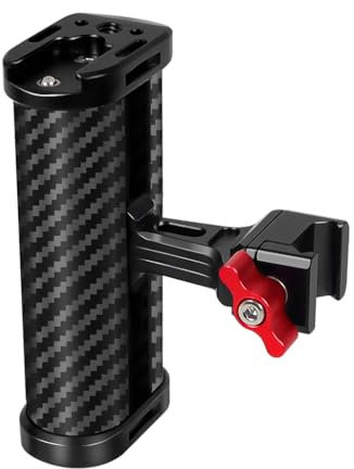 NovelGoal Camera Rig Side Handle Top Hand Grip NATO Rail Quick Release Clamp Cold Shoe Mount for DSLR Camera Cage Mic Video Light Holder (Handle)