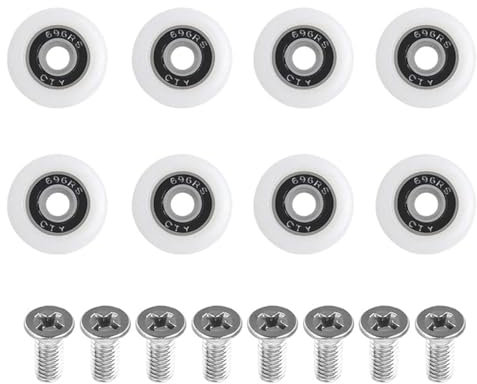 8 Sets Shower Doors Pulley with Screws,Shower Door Wheels,Bathroom Door Wheels Replacement,Curved Shower Doors Pulley 20mm
