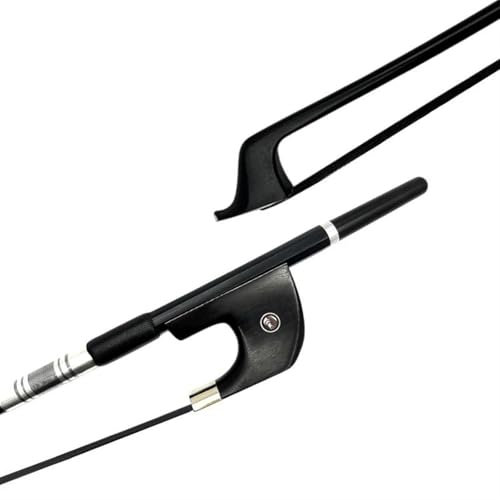 Geigenbogen 1 Stücke Neue Aufrecht Kontrabass Bogen Schwarz Carbon Fiber Stick Ebenholz Frosch(1-2 black)