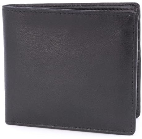 Bucklestone - Herren Leder Geldbörse Klein - Geldbeutel 10 Kartenfächer - Portemonnaie/Wallet mit RFID Schutz - Geschenkbox - Oxford - Schwarz