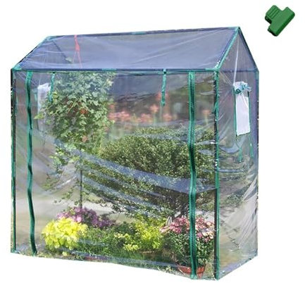 Invernadero Exterior Pequeño Vertical Invernadero de PVC Transparente, Invernaderos con Piquetas de Tierra, Cortavientos y 8 Clips, para Cultivo Plantas Flores