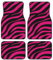 Lot de 4 tapis de sol pour voiture - Motif zèbre noir et rose - Dessous en caoutchouc antidérapant - Ajustement universel - Pour SUV, camionnettes, berlines, camions