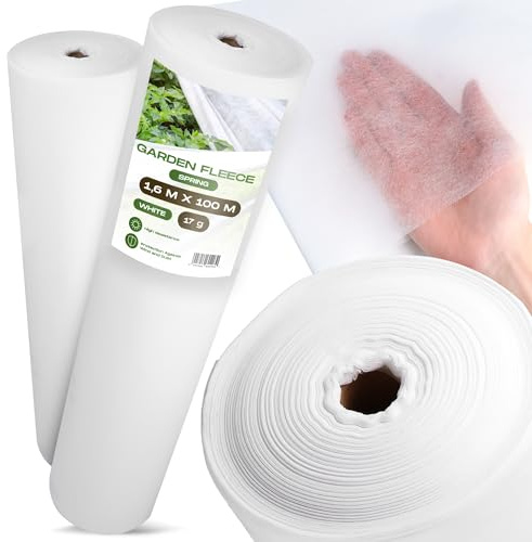 Voile Horticole Protection des Plantes 1,6 x 100m Semis 17g Blanc Couverture Accélérateur de Croissance Récoltes UV Plates-Bandes Légumes Bâche Jardin Anti Insecte Potager