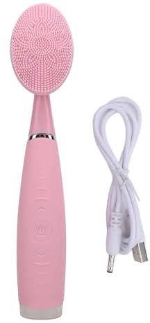 Gesichtsreinigungsbürste Silikon-Gesichtswäscher IPX6 Wasserdichter Elektrischer Handgesichtsbürstenreiniger (Rosa)