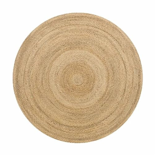 Runder Rattan-Teppich für Wohnzimmer, Schlafzimmer, Küche, Dekoration, Strohpflanzen, Fasermatte, handgewebt, Anti-Rutsch-Matten (100 cm)