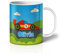 iCaseDesigner Personalised Children's Mug - Unbreakable Lightweight Polymer - Add Your Own Name - Vehicle Theme - Race Car