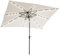 Outsunny Parasol de jardin Parasol droit 3 x 2 m lumineux rectangulaire inclinable avec LED solaire acier polyester haute densité crème