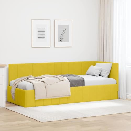 vidaXL Velvet Bed Modern Corner Design for Bedroom Comfortable for Contemporary Rest, Soft and Minimalist Style