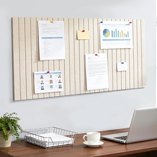 ddckj 80 x 40cm Filz Pinnwand Selbstklebend Dekorative Pinnwand aus Filz 0,9cm dick mit 45 Reißzwecke Faltbare Fototafel Bulletin Board Memo Boards Anwendbar auf Büro Hause Schule, Helles Kamel