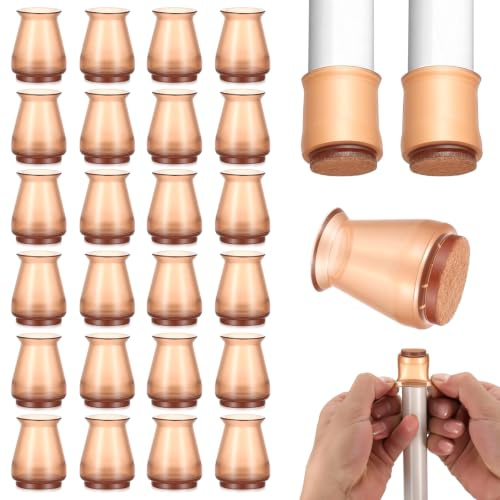 24 Piezas Protector Patas Sillas Silicona 14-20mm | Tapas Tacos para Patas de Sillas de Fieltro Antideslizantes para Muebles Sofás Mesas, Protegen los Suelos y Elimina el Ruido