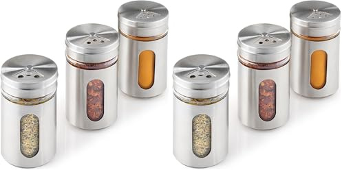 Metaltex Gewürzgläser 3er Set Gewürzstreuer, 100ml, Edelstahl, Glas (Packung mit 2)