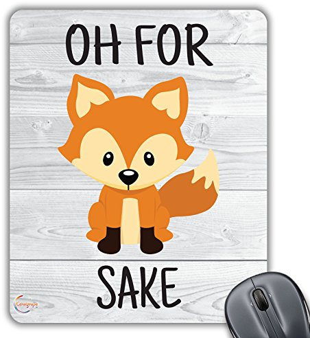 CP038 Oh for Fox Sake Novelty Gift Printed PC Laptop Computer Mouse Mat Pad