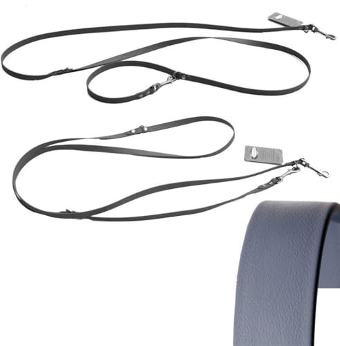 bio-leine Verstellbare robuste Hundeleine aus BioThane I Leine Doppelleine für große Hunde - 2,5 m lang | Grau | 25 mm breit