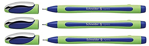Schneider Xpress Pack of 3 Fineliner Felt-Tip Pens 0.8 mm - Blue