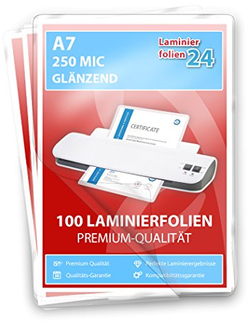 XLam Laminierfolien A7-2 x 250 Mic - glänzend - 100 Stück - PREMIUMQUALITÄT FÜR PERFEKTE LAMINIERERGEBNISSE