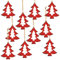 Logbuch-Verlag 10 rote Weihnachtsanhänger Bäume antik Vintage Baumschmuck flach dünn 8 cm mit Schnur zum Aufhängen Weihnachten Deko