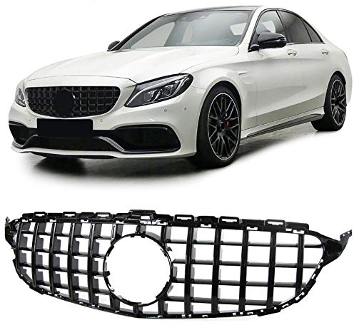 Sport Kühlergrill Schwarz Glanz passend für Mercedes C Klasse W205 S205 14-18